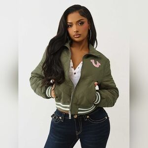 True Religion Horseshoe Quilted Bomber Jacket